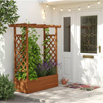 Raised Garden Bed With Integrated Trellis And Overhead Slats