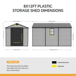Breeins 8x12ft Outdoor Aluminum & Pp Storage Shed