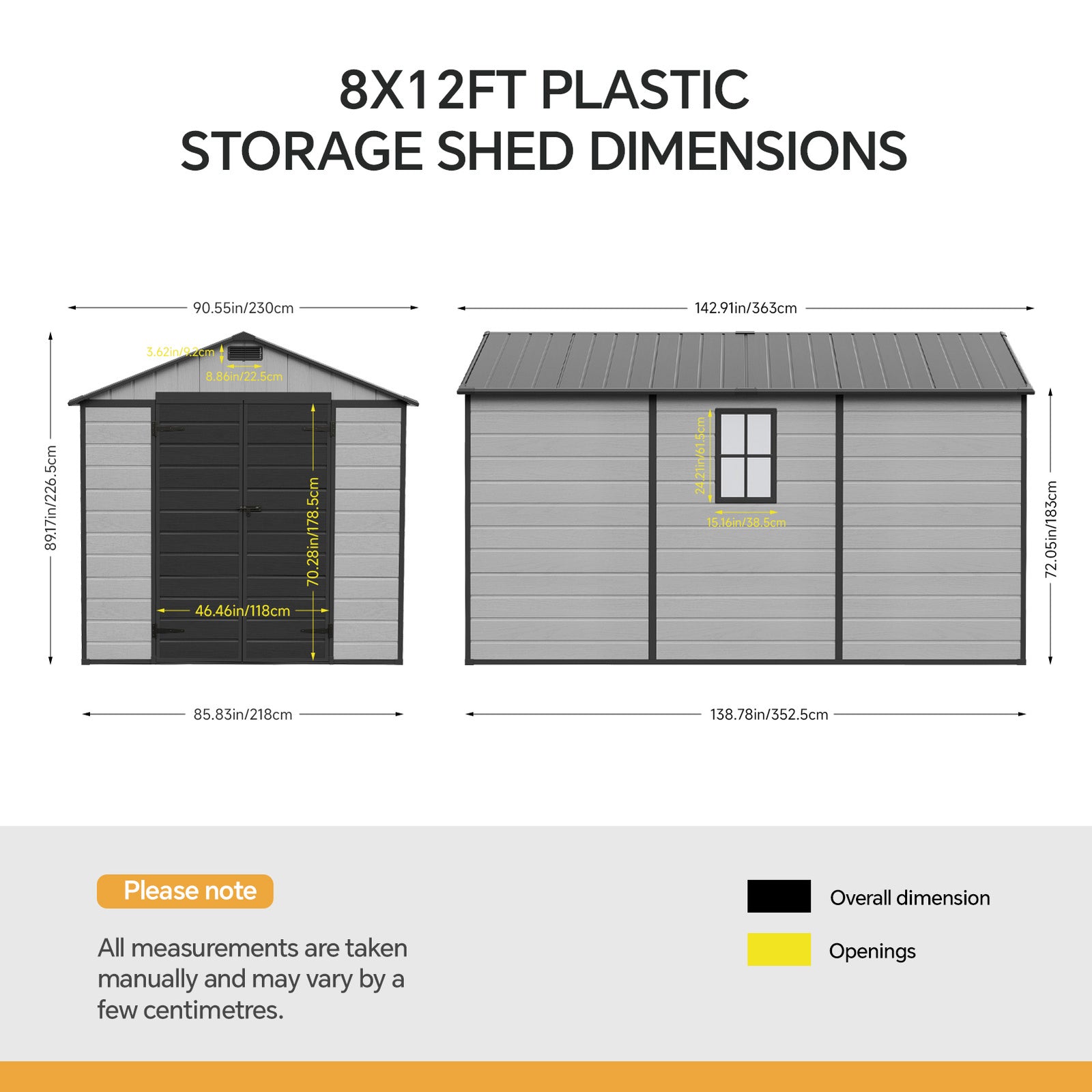 Breeins 8x12ft Outdoor Aluminum & Pp Storage Shed