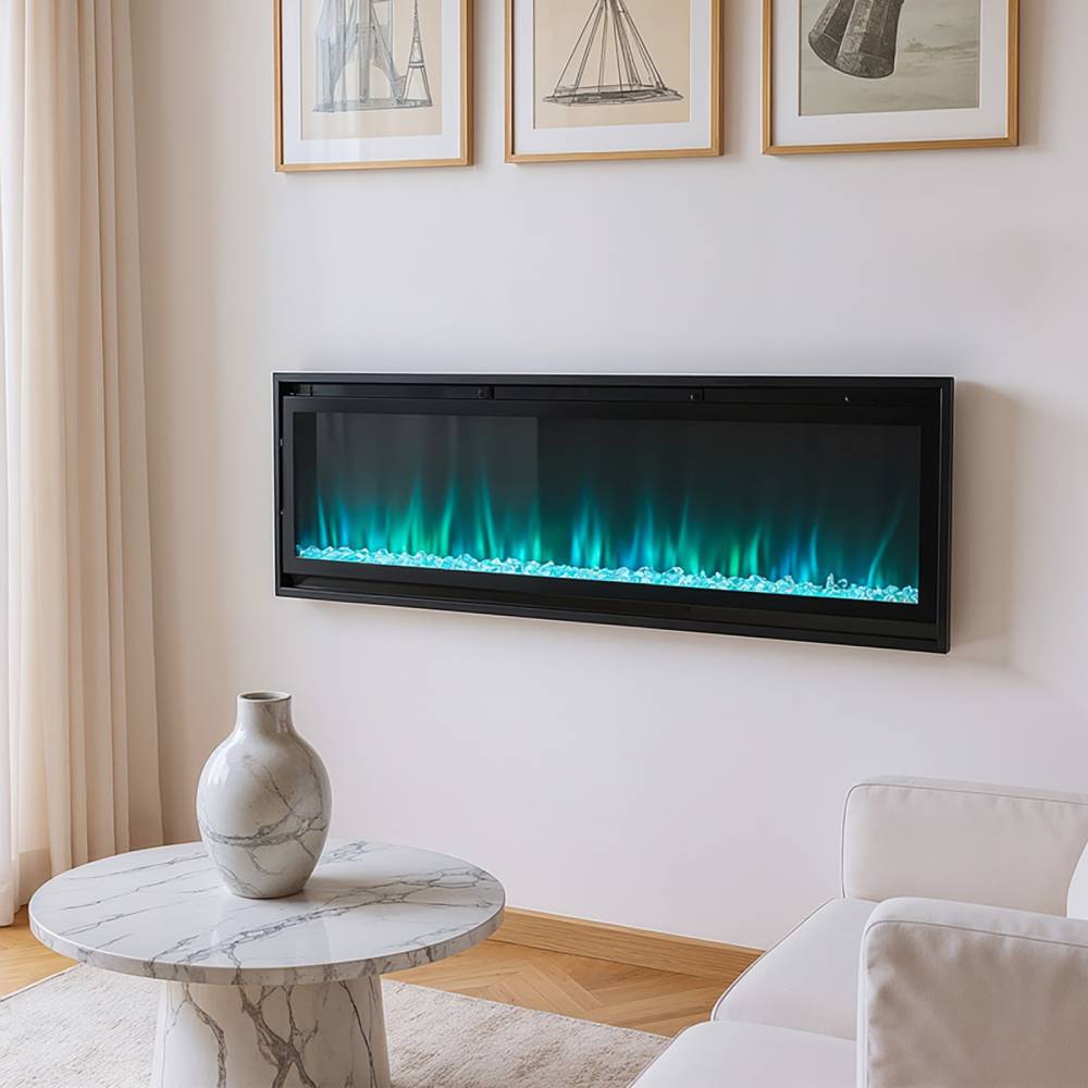 40-inch Wall Mounted Electric Fireplace With Remote Control