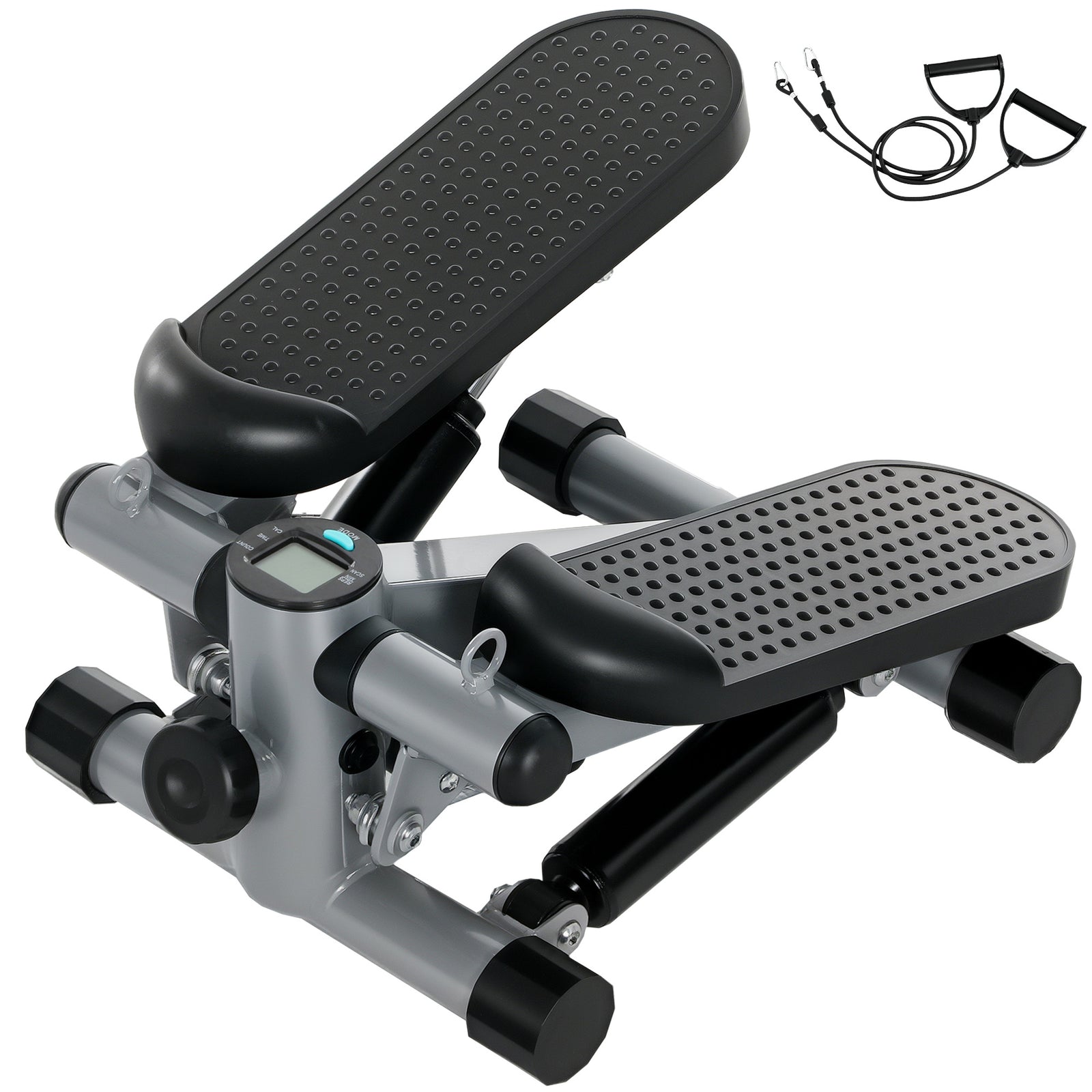SPORTNOW Mini Stepper, Compact Step Machine Exerciser With Bands