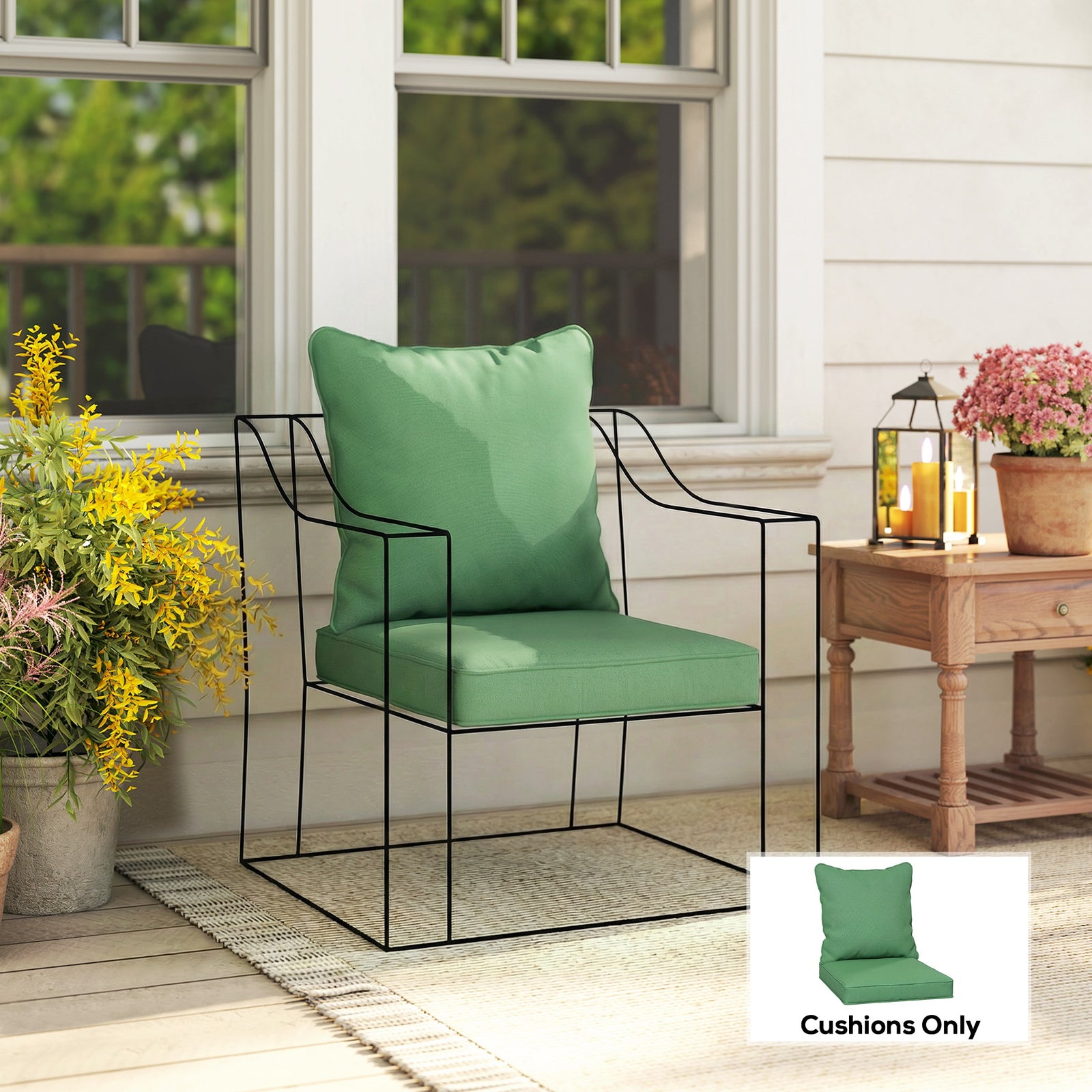 Cushion Set With Seat & Back Pad, Cushion Only | Green