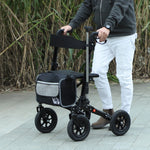 Rollator Walker With Padded Seat Backrest All-terrain Wheels
