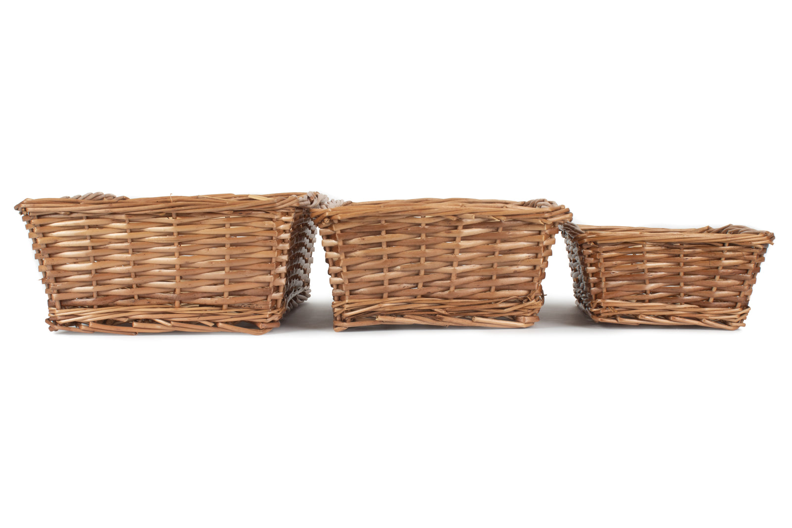 Tapered Split Willow Tray | Set-of-3 | Brown