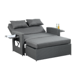 Oasis 2 Seater Outdoor Rattan Sofa & Daybed For Garden Patio Relaxation | Grey