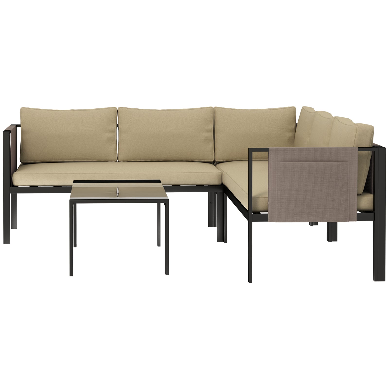 4 Piece Garden Furniture Set W/ Breathable Mesh Pocket