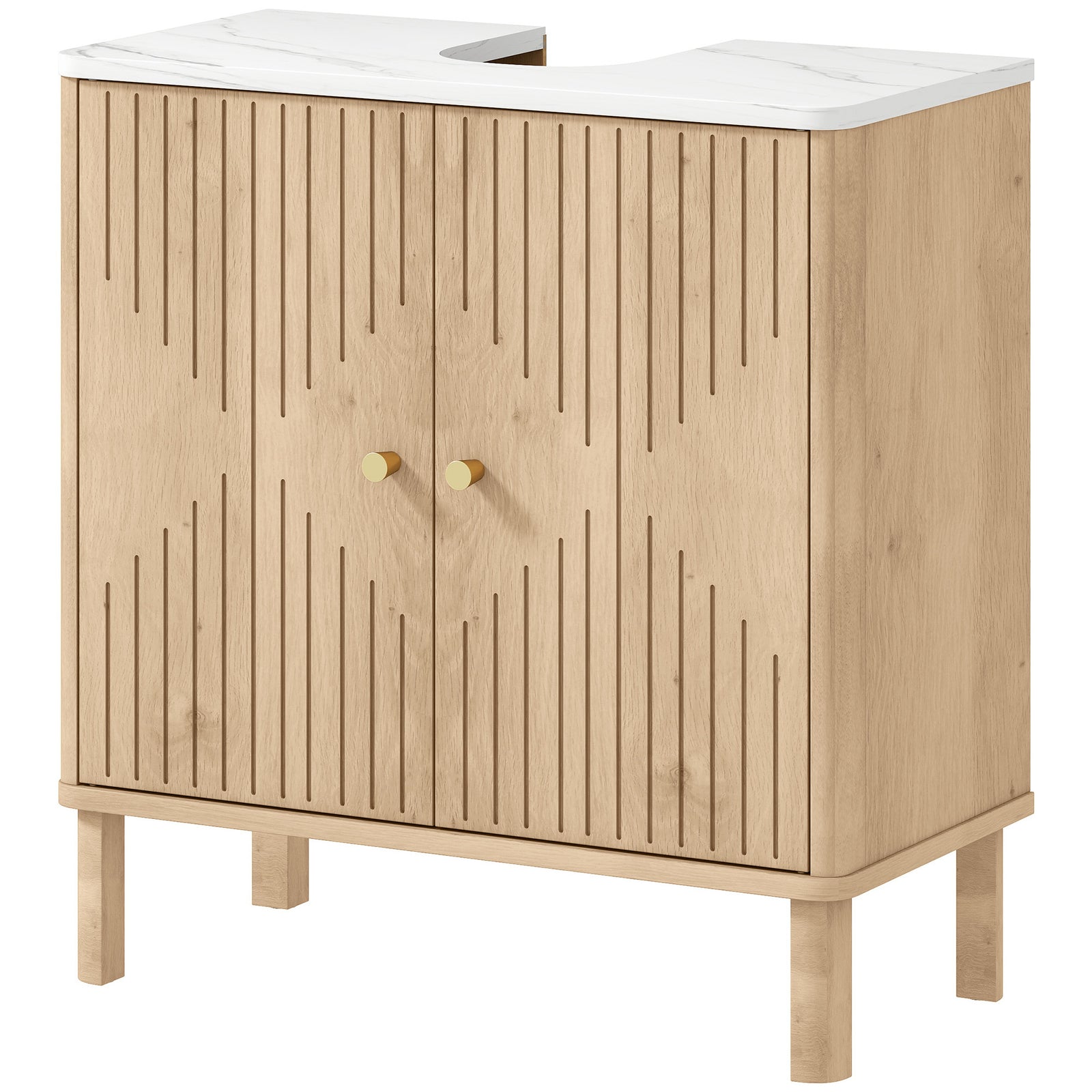 Under Sink Bathroom Cabinet For Basin Without Or With Pedestal, Oak