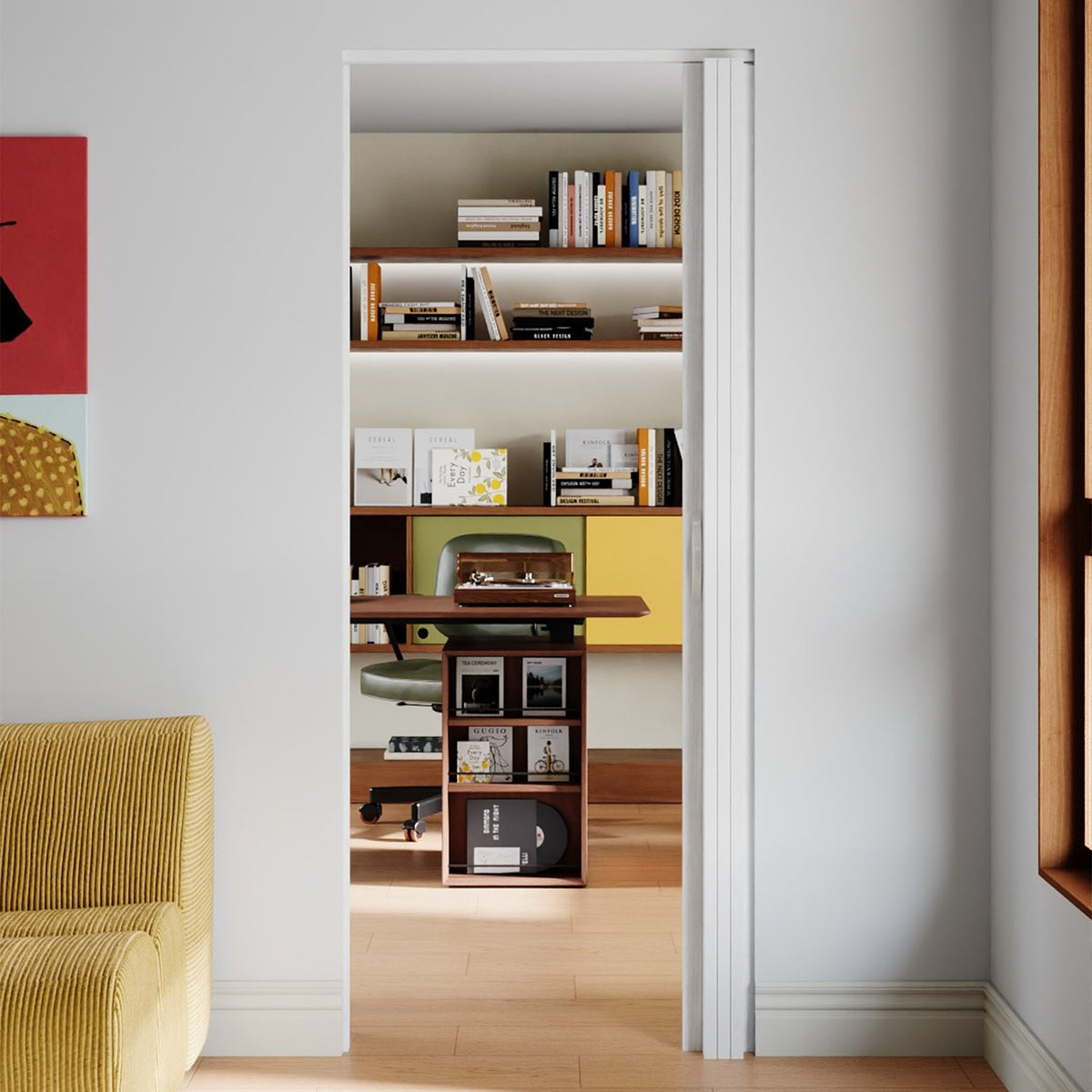 Breeins Magnetic Sliding Pvc Concertina Folding Door With Clear Panels