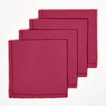 Plain Cotton Fabric 4 Napkins Set | 45cm x 45cm | Plum
