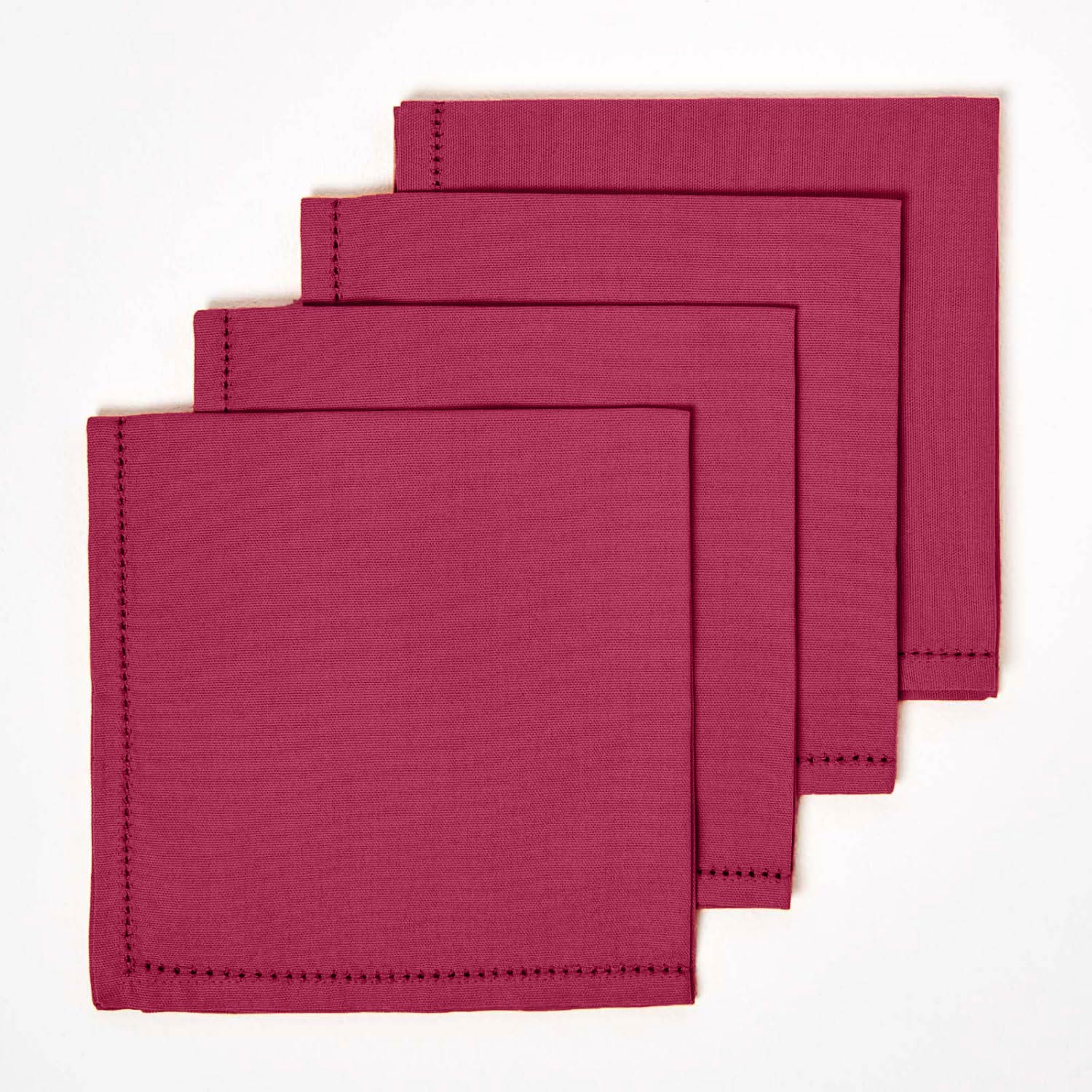 Plain Cotton Fabric 4 Napkins Set | 45cm x 45cm | Plum