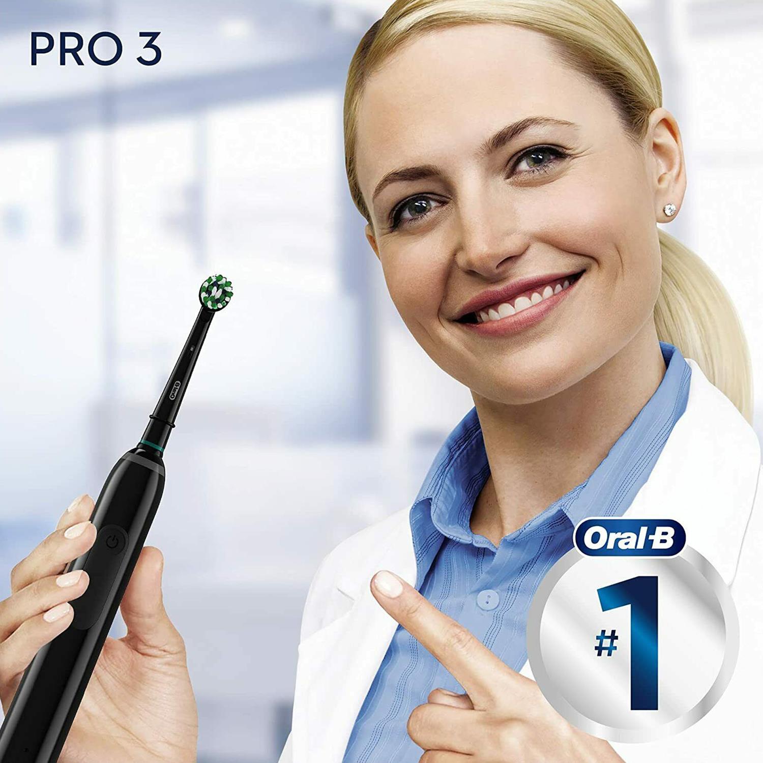 Pro 3 3500 Electric Toothbrush With Smart Sensor Cross Action, Black