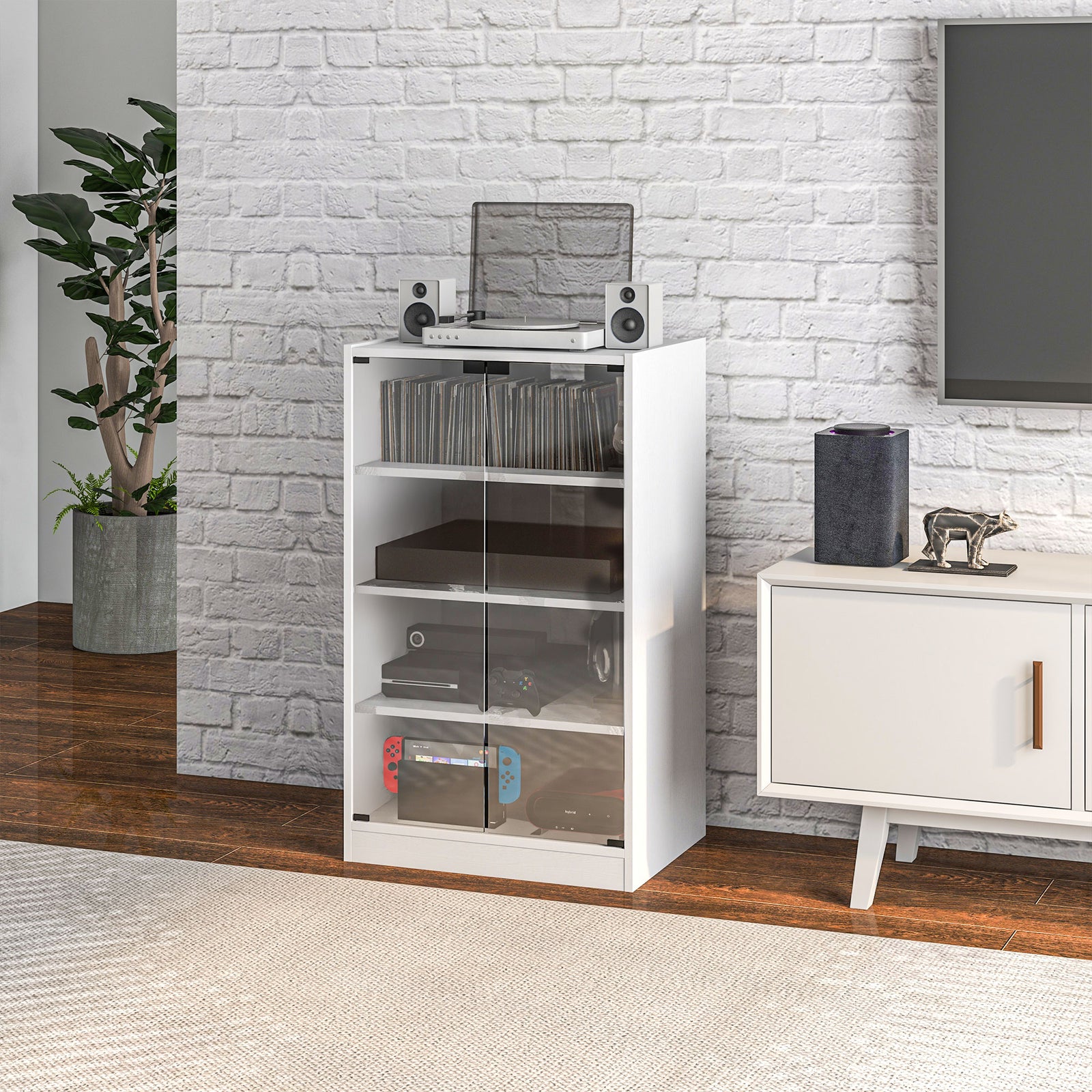 4-tier Hi-fi Stand With Adjustable Shelves | White