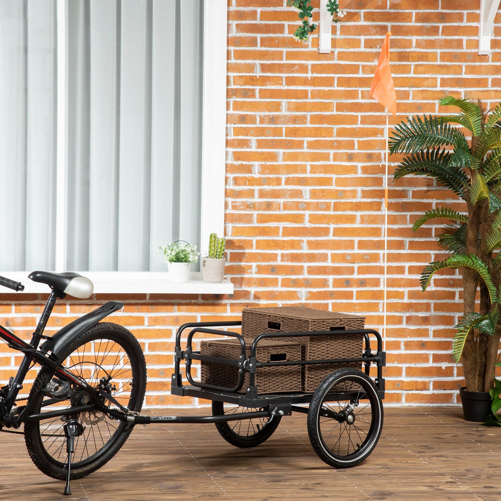 Bike Trailer Wagon With Suspension Black