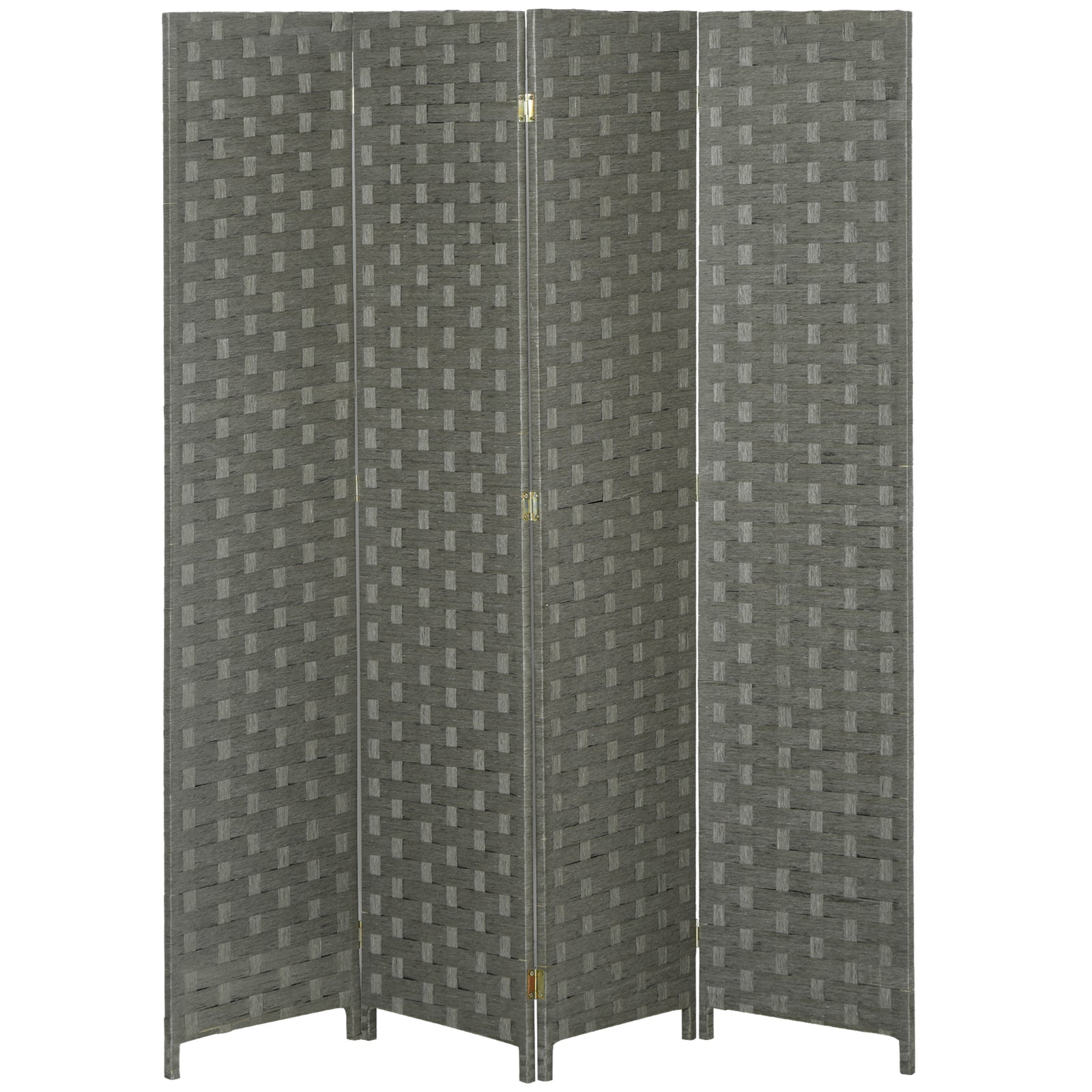 4 Panel Folding Room Dividers For Wall Privacy Screen Panels | One Size | Gray