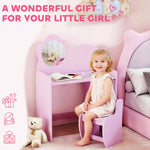 Kids Dressing Table With Mirror, Stool, Vanity Table | Purple