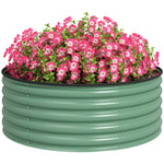Galvanised Raised Bed With Safety Edging | Green
