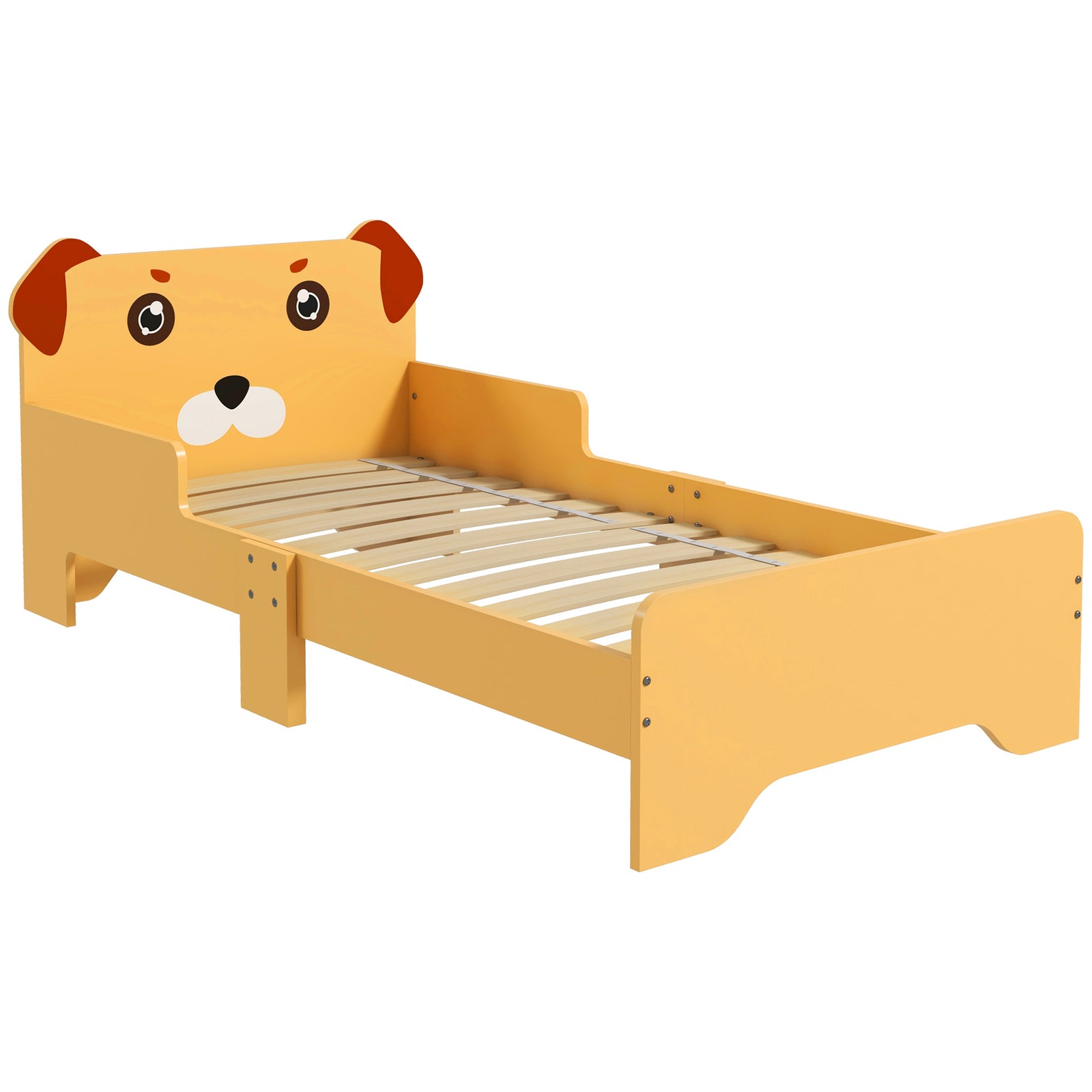 Toddler Bed Frame, Puppy-themed Design, 143 X 74 X 58cm - Yellow | Yellow