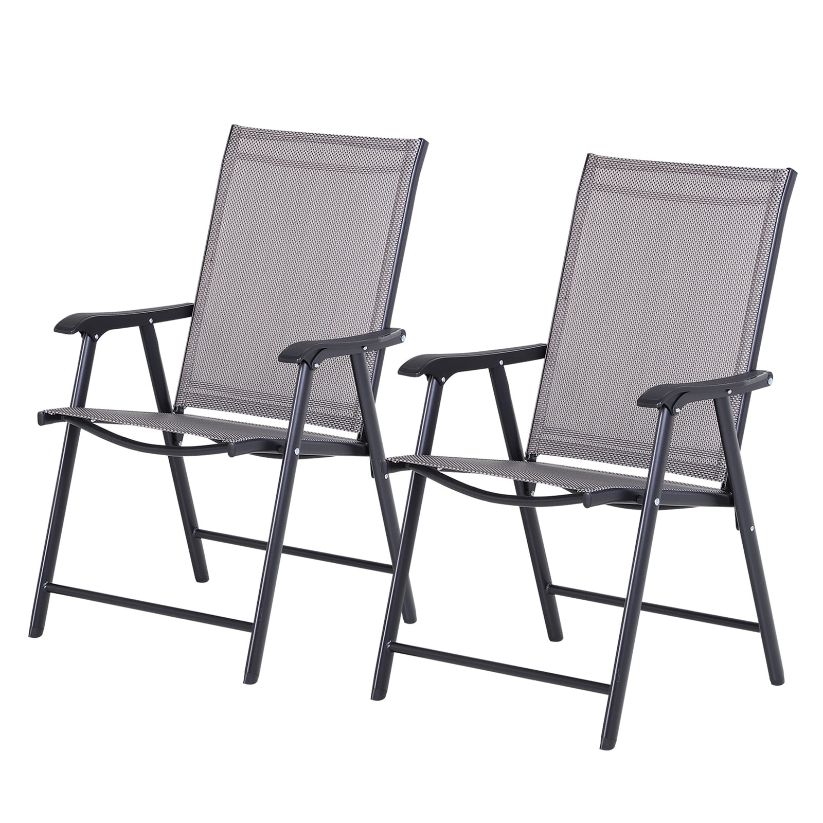 Garden Armchairs Patio Folding Modern Furniture | Set of 2 | Gray