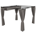 3 X 3(m) Pergola With Retractable Roof And Curtains | Light Slate Gray