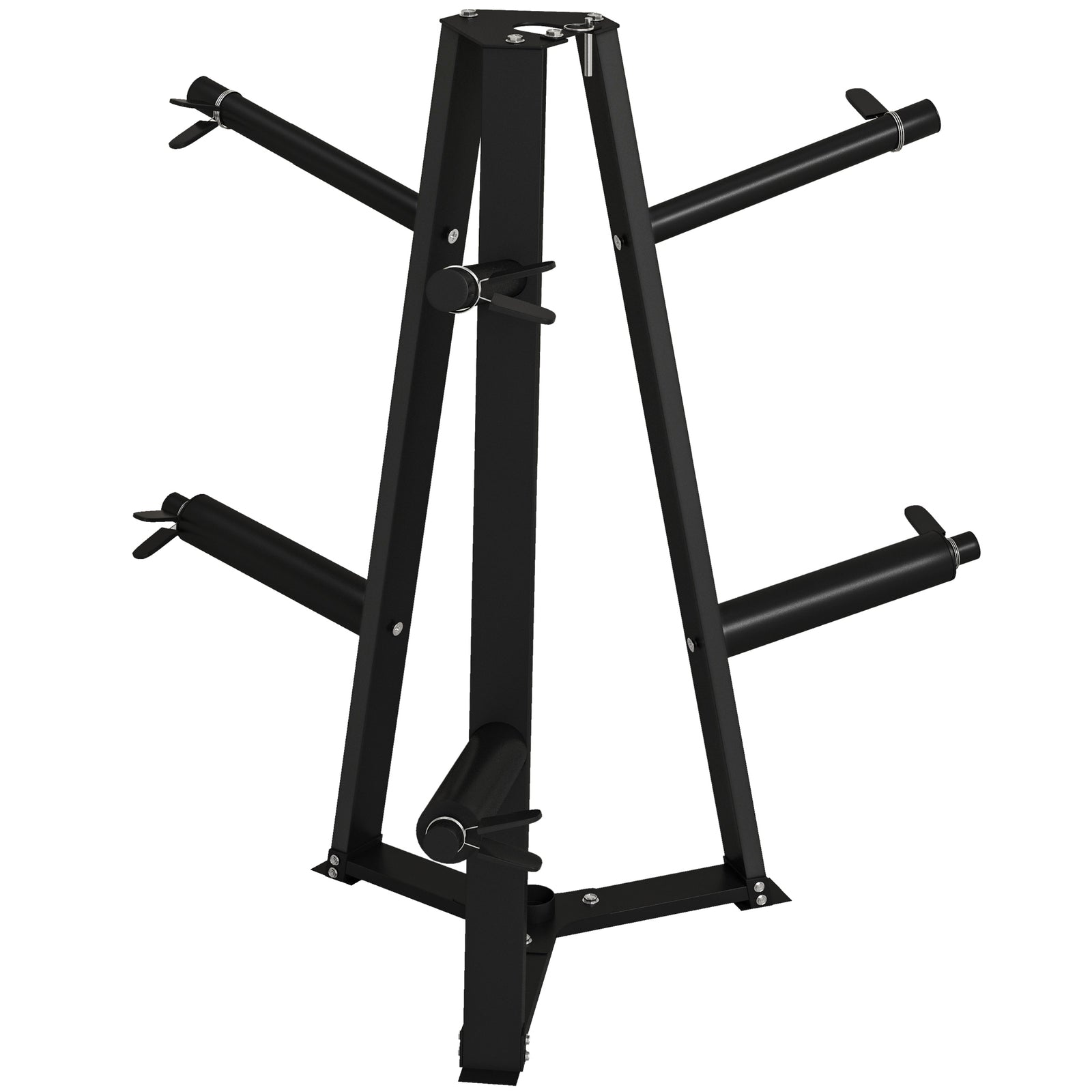 Weight Plate Rack For 5cm Weight Plates And Barbell Bar | Black