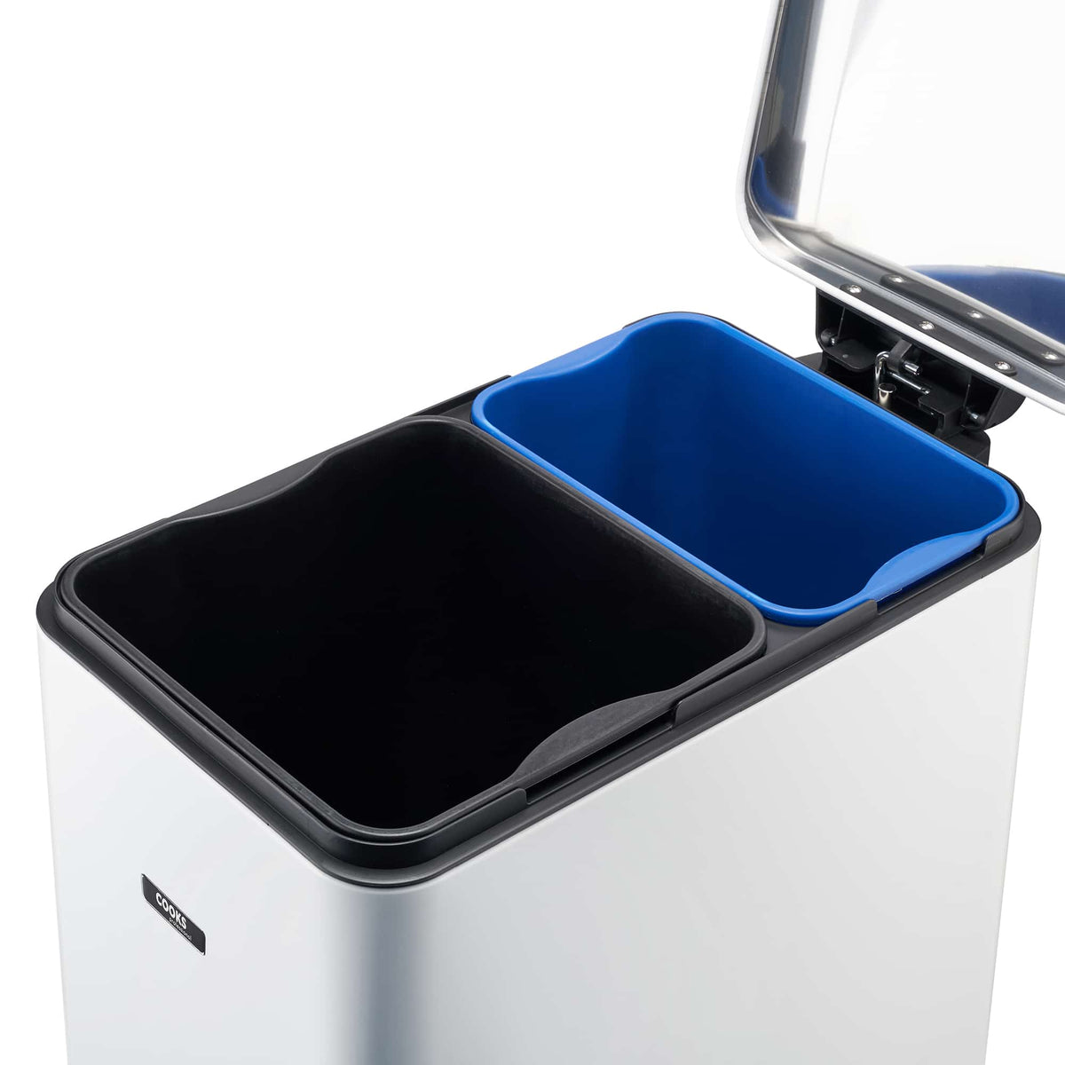 Slimline Dual Compartment Pedal Bin 50l | 50l | White
