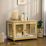 Dog Crate Table W/ Cushion, Double Door - Ak Color | Beige