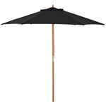 2.5m Wood Garden Parasol Sun Shade | Black