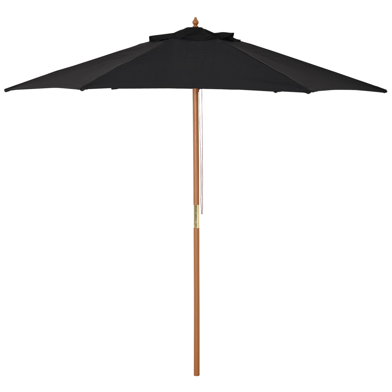 2.5m Wood Garden Parasol Sun Shade | Black
