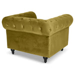 Button Tufted Velvet Living Room Armchair | Gold