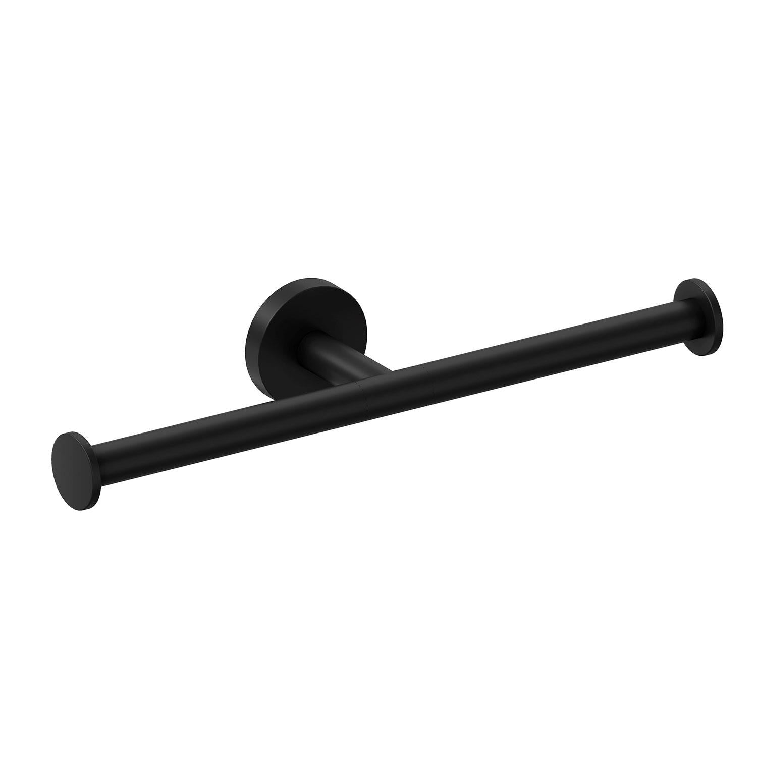 Double Toilet Roll Holder, Matt Black, Hidden Fixings, Start Collection