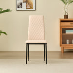 Stylish Seattle Dining Table Set With 4 Emily Faux Leather Chairs | Champagne