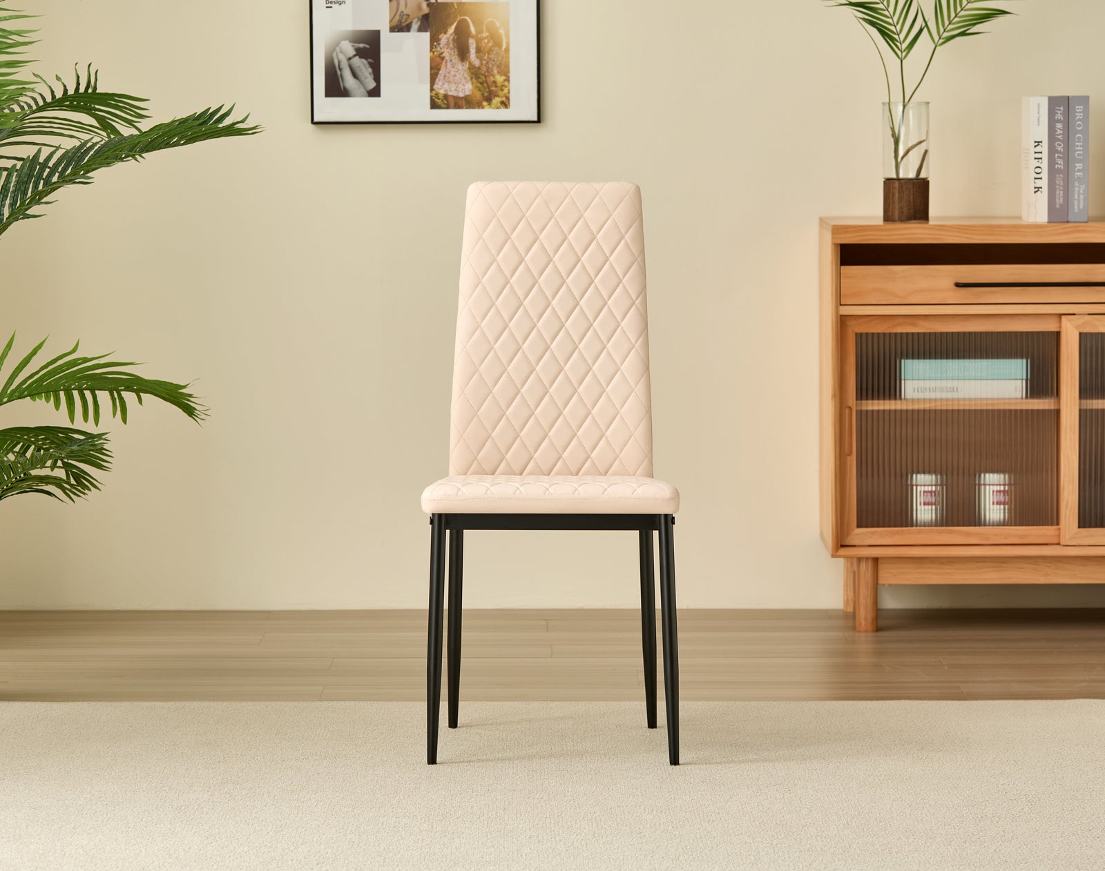 Set Of 4 Emily Faux Leather Dining Chairs - Modern Comfort And Style | Champagne