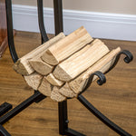 Firewood Stand W/ 4-pc Tools Set, Black