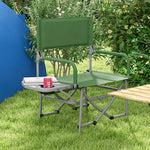 Folding Camping Chair Directors Chair W/table And Cup Holder | Green