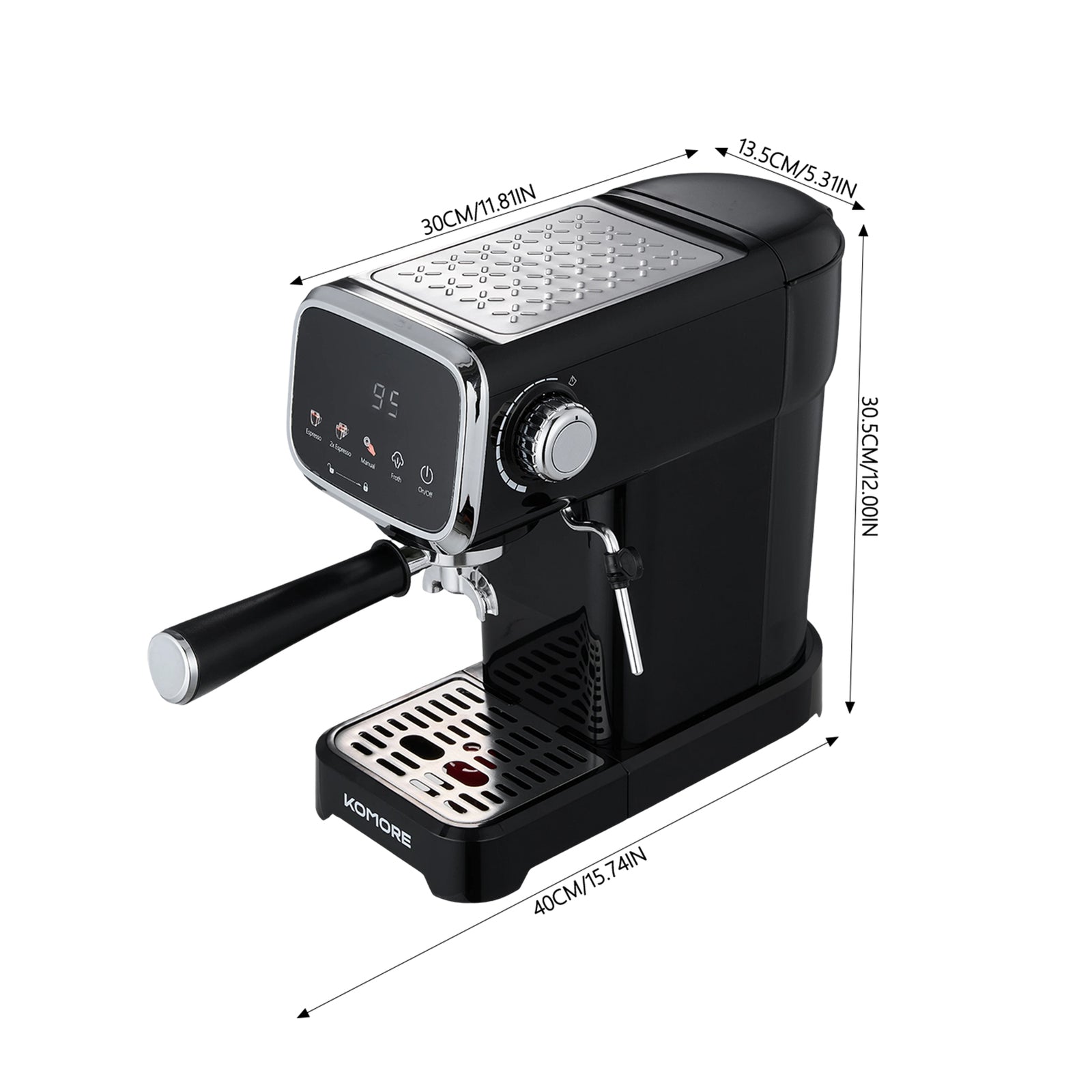 Breeins 20 Bar Touch Control Espresso Machine Coffee Maker With Steam Wand