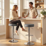 Bar Stools Set Of 2, Height Adjustable Breakfast Bar Chairs | Grey