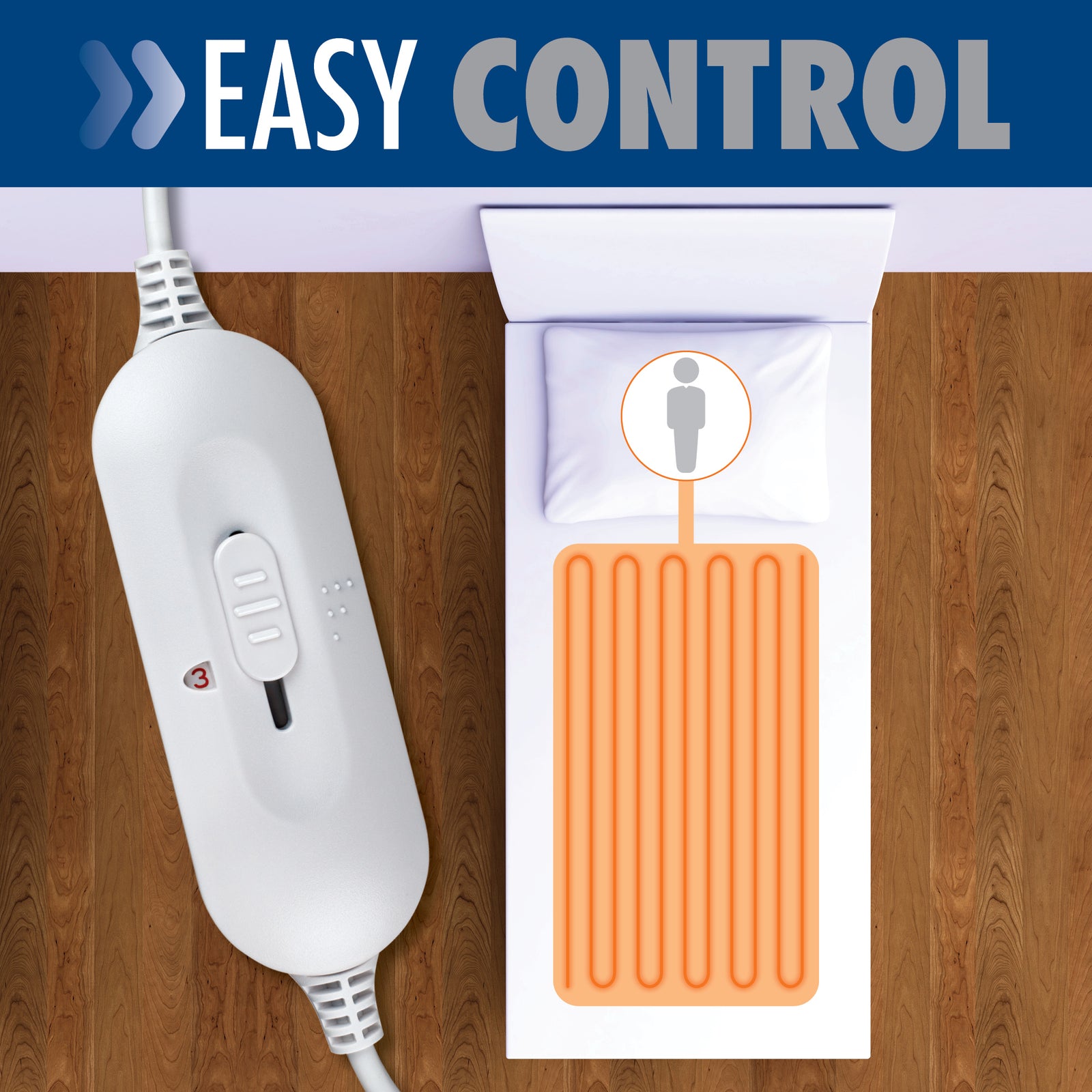 Electric Blanket Soft Fleece Fitted Bed Underblanket 3 Setting Heat Control | Single | White