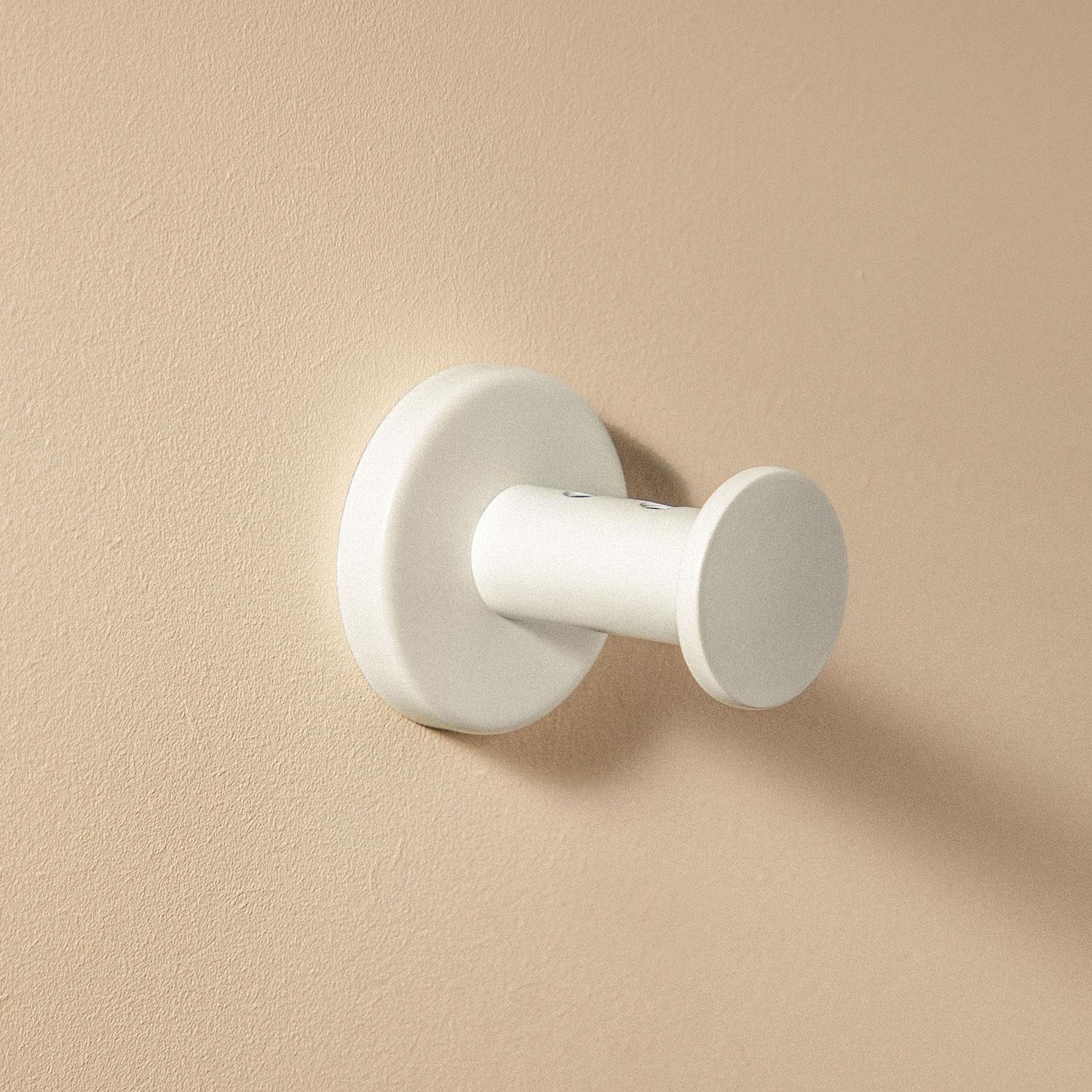 Towel Hook, Robe Hook, Coat Hook, Matt White, Architect S+ Collection