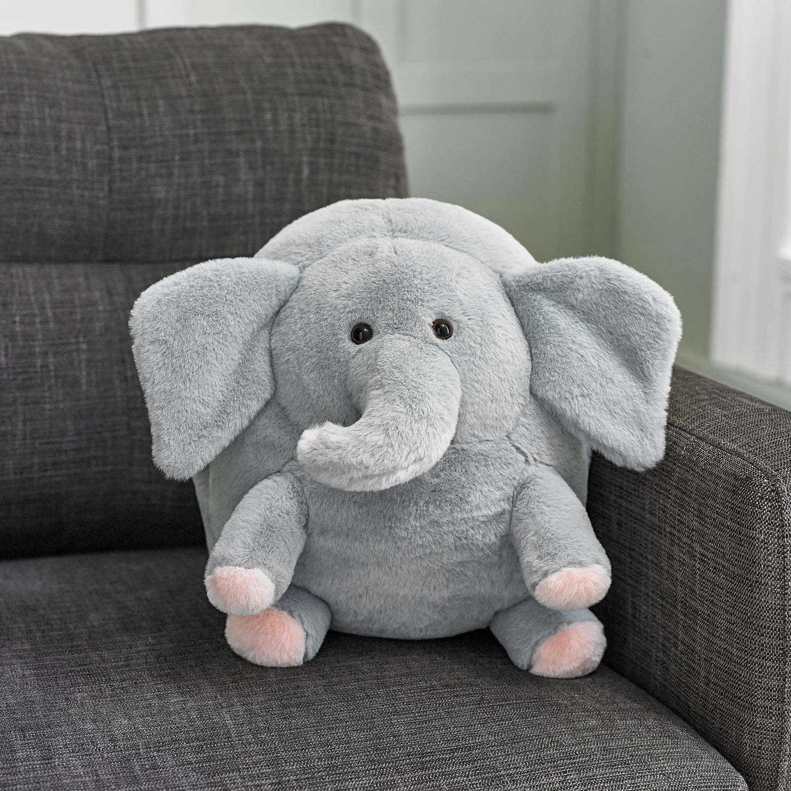 Soft Giant Handwarmer Cozy Plush Elephant | 30cm x 30cm | Gray