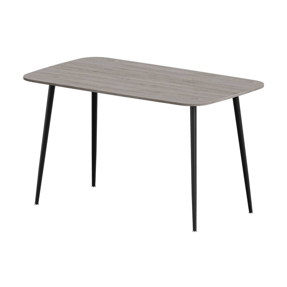 130cm W X 75cm D X 75cm H Modern Dining Table With BrownTabletop & Metal Legs