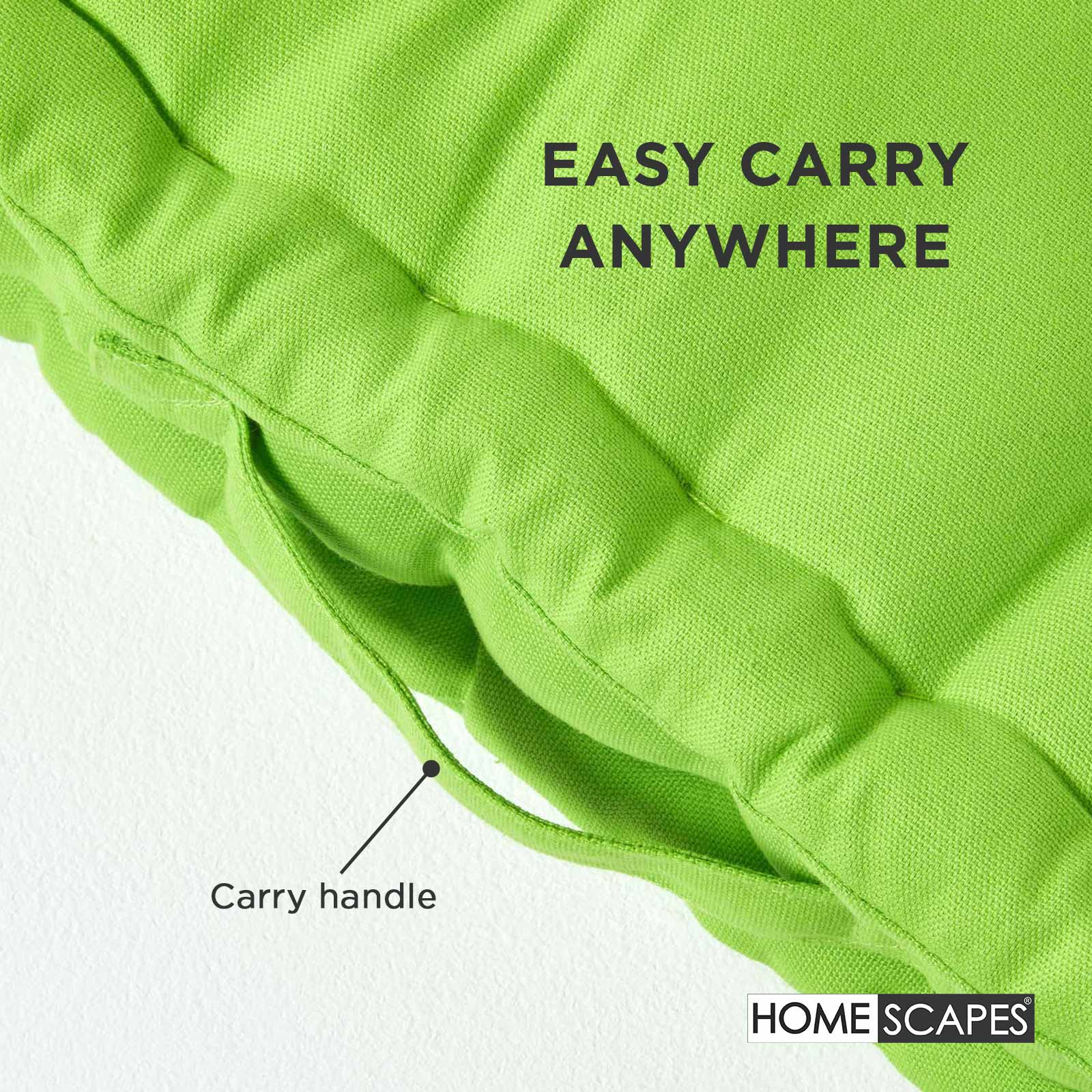 Cotton Plain Floor Cushion | 40cm x 40cm | Green