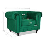 Button Tufted Velvet Living Room Armchair | Green