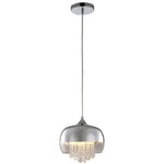 Luna Pendant 21cm 1xe14 Designer Light Crafted From A Chrome Fitting And Glass Shades With Suspended Crystals