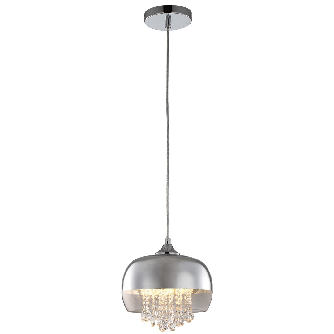 Luna Pendant 21cm 1xe14 Designer Light Crafted From A Chrome Fitting And Glass Shades With Suspended Crystals