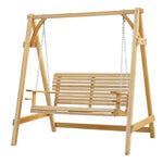 Outdoor 2 Seater Larch Wood Garden Swing Chair Seat Hammock