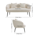 Breeins Modern Teddy Fleece 2-seater Sofa With 2 Scatter Cushions
