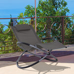 Outdoor Orbital Lounger Rock Chair With Pillow