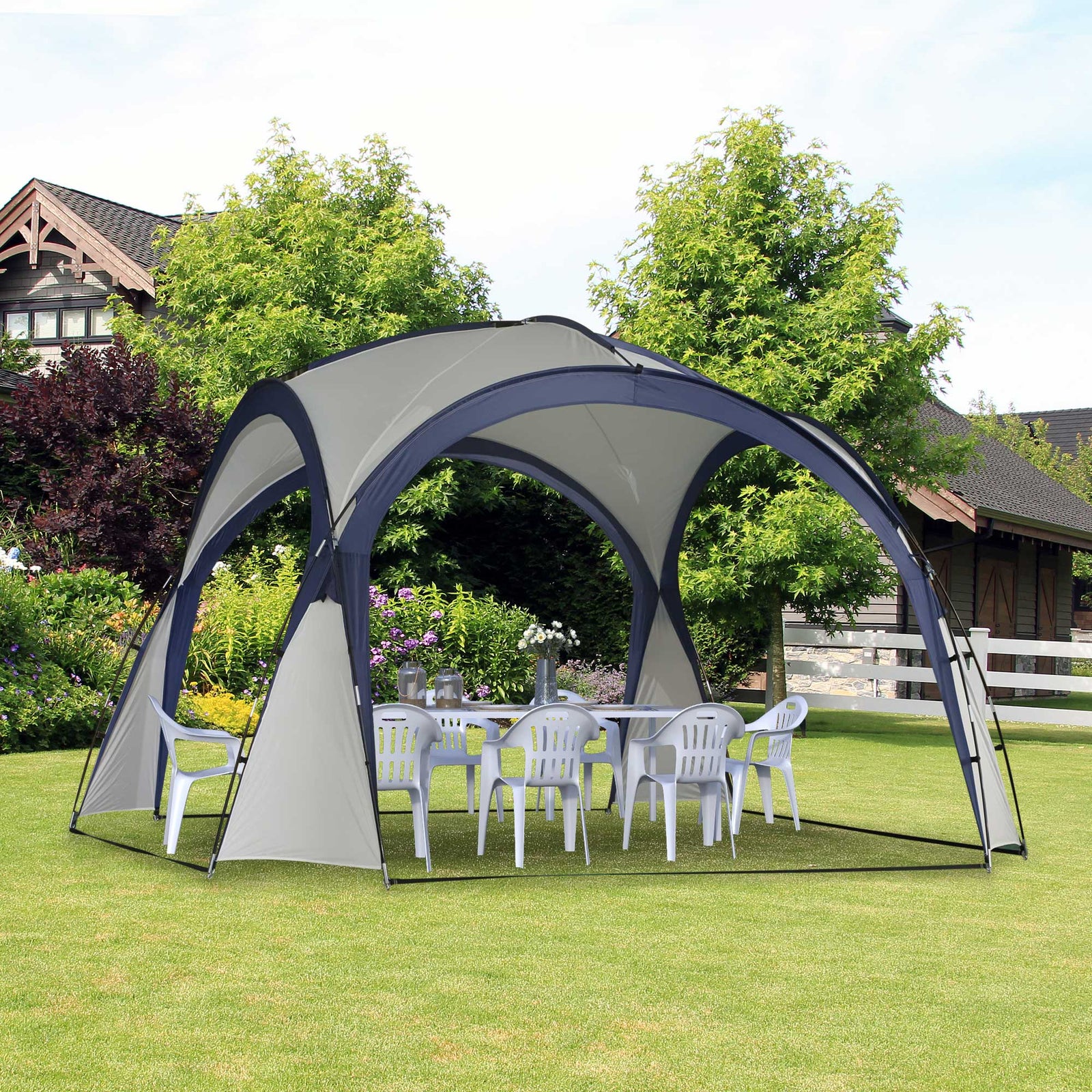Outdoor Gazebo Event Dome Shelter Party Tent For Garden 3.5 x 3.5m | Multi Colour