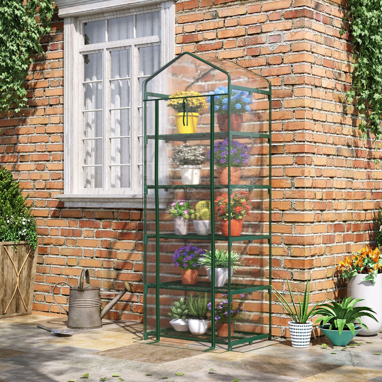 5-tier Mini Greenhouse W/ Pvc Cover 69x49x193cm