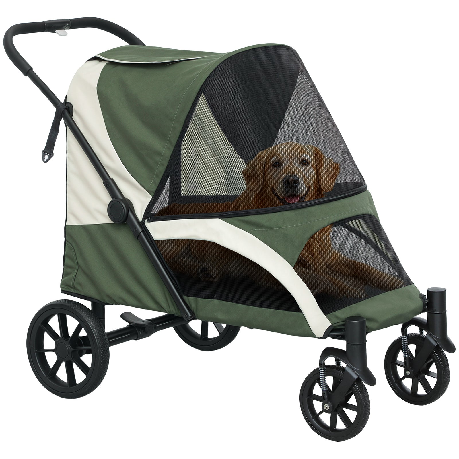 Easy Folding Pet Stroller For Large Dogs | Green